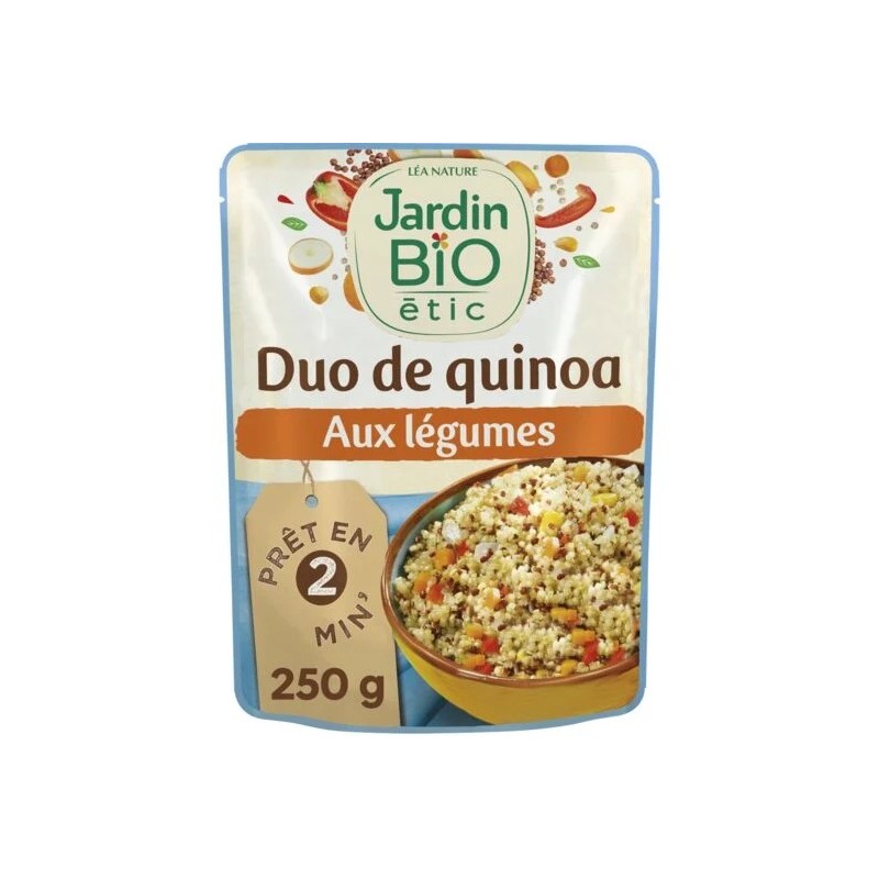 JARDIN BIO ETICin valmisateriaduo luomukvinoasta ja -kasviksista, 250 g pussi