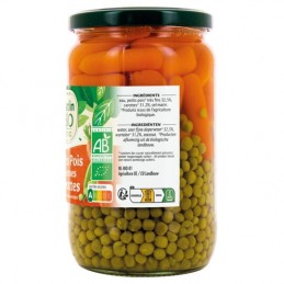 Petits pois carottes très fins Bio JARDIN BIO ETIC
le bocal de 420g net égoutté