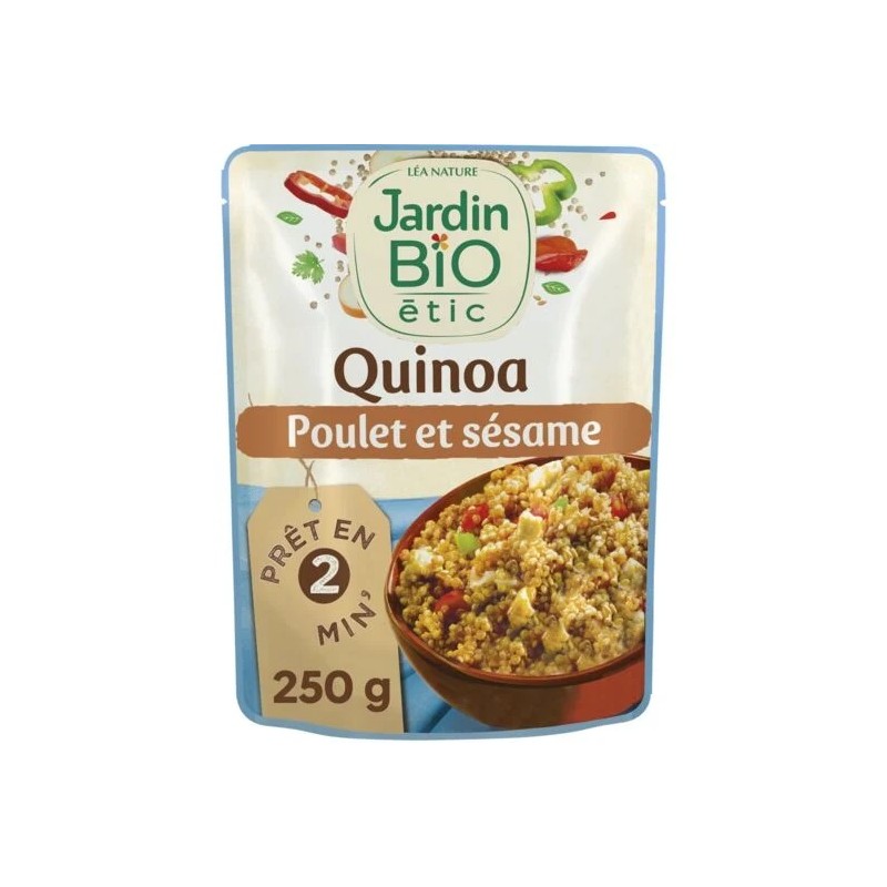 Plat cuisiné quinoa poulet sésame Bio JARDIN BIO ETIC
le sachet de 250g