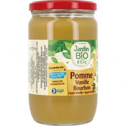 Compote pomme vanille bourbon sans sucres ajoutés Bio JARDIN BIO ETIC le bocal de 680g