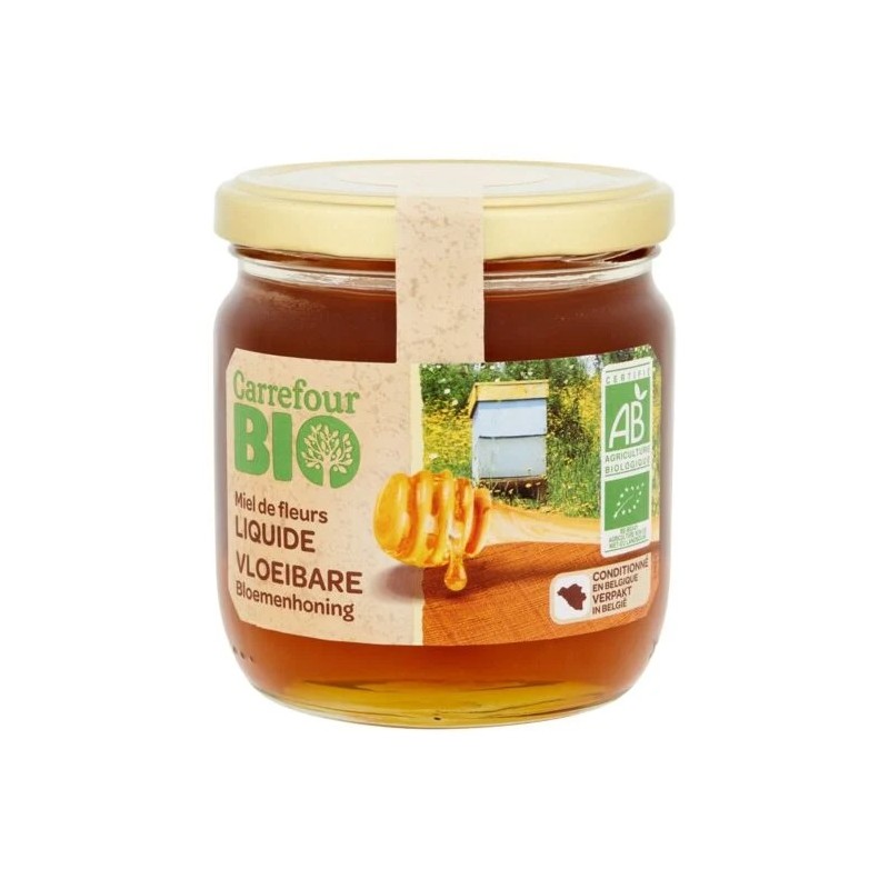 CARREFOUR BIO Luomu nestemäinen kukkahunaja
500 g purkki