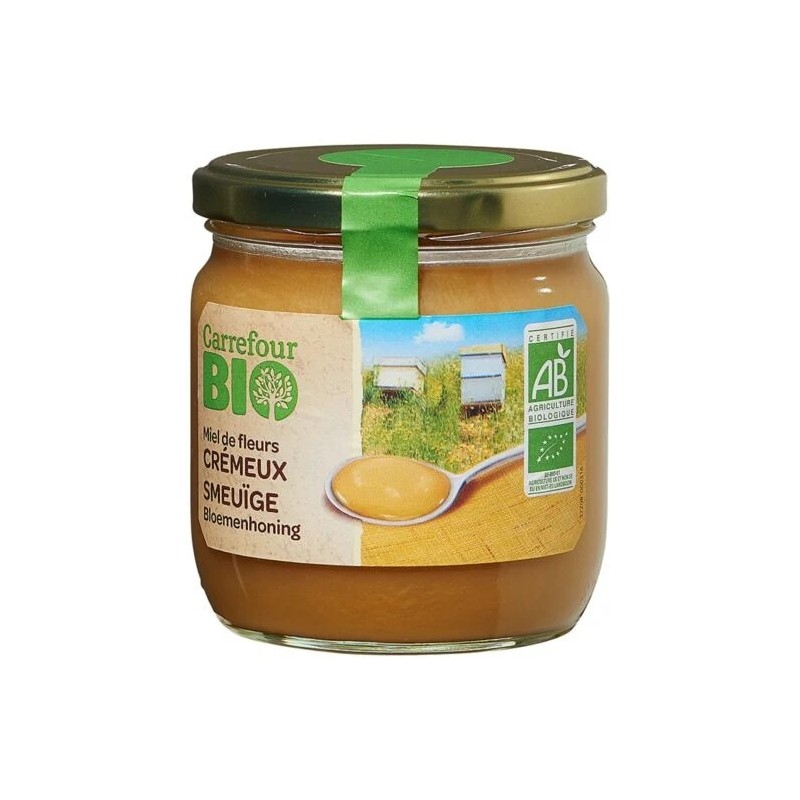 CARREFOUR BIO kermainen luomukukkahunaja, 500 g purkki