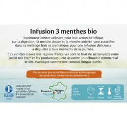 Infusion menthe Bio JARDIN BIO ETIC la boîte de 20 sachets
