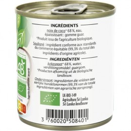 Lait de coco Bio JARDIN BIO ETIC la boîte de 225mL