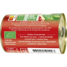Double concentré de tomate Bio JARDIN BIO ETIC le pot de 140g
