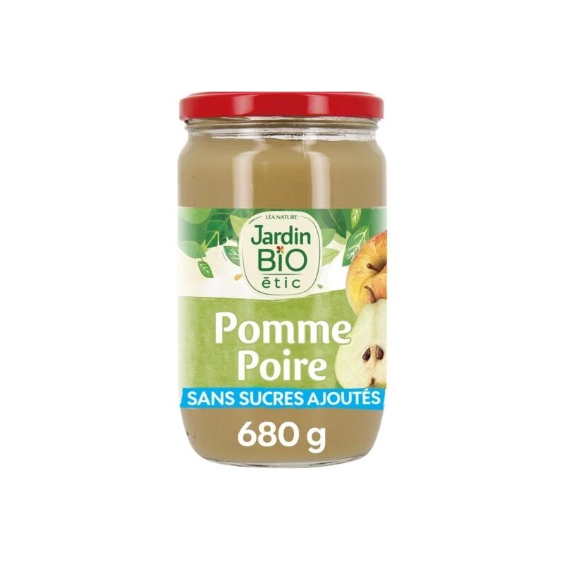 Compote pomme poire Bio JARDIN BIO ETIC le bocal de 680g