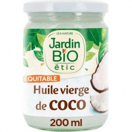 Huile vierge de coco Bio JARDIN BIO ETIC le bocal de 200mL