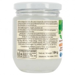 Huile vierge de coco Bio JARDIN BIO ETIC le bocal de 200mL