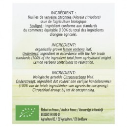 Infusion verveine citronnée Bio JARDIN BIO ETIC
la boîte de 20 sachets