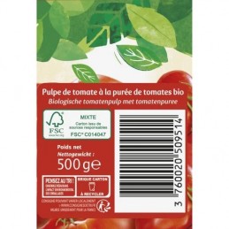 Pulpe de tomates Bio JARDIN BIO ETIC
la brique de 500g