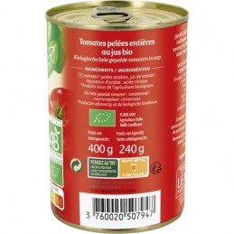Tomates pelées entières au jus Bio JARDIN BIO ETIC
le pot de 240g net égoutté