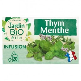 infusion thym menthe Bio JARDIN BIO ETIC la boîte de 20 sachets