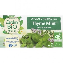 infusion thym menthe Bio JARDIN BIO ETIC la boîte de 20 sachets