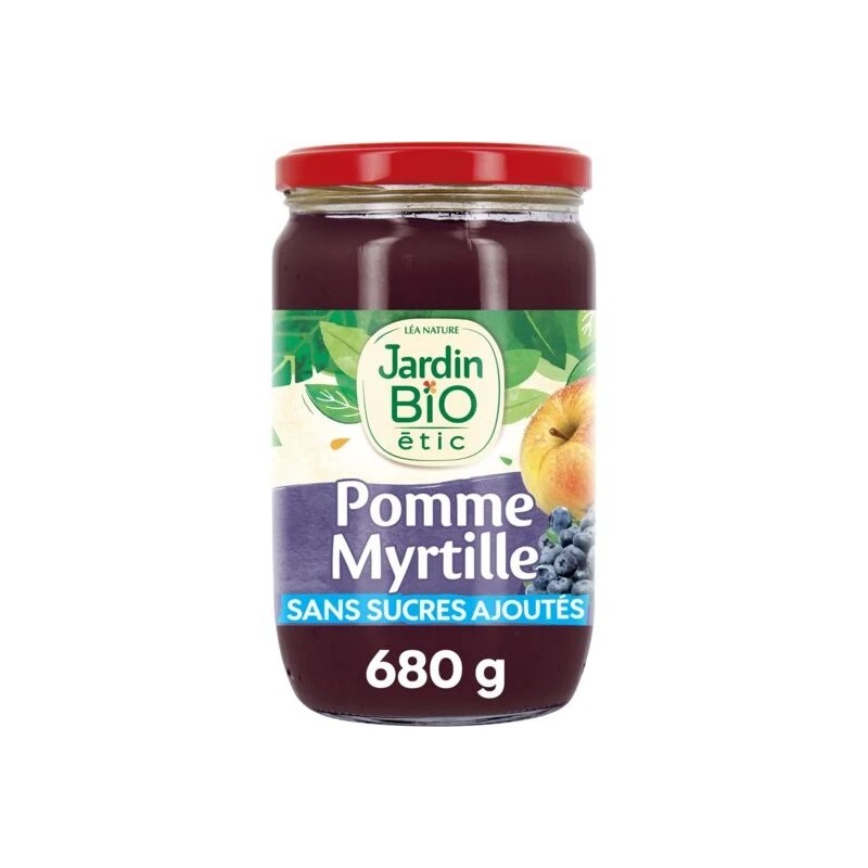 Compote pomme myrtille Bio JARDIN BIO ETIC le pot de 680g