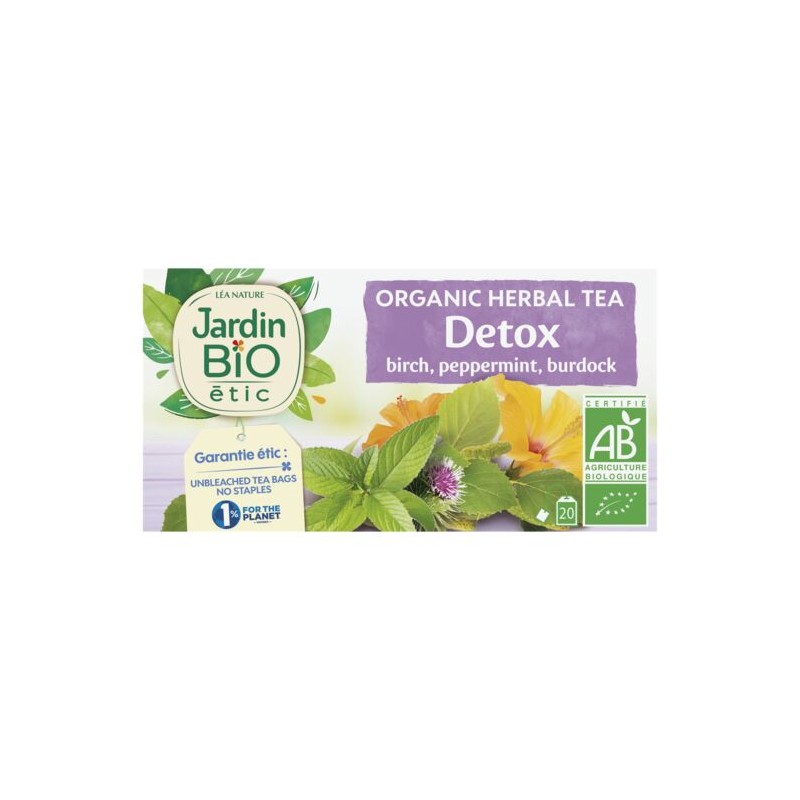 Orgaaninen detox-hauduke JARDIN BIO ETIC 20 pussin pakkaus