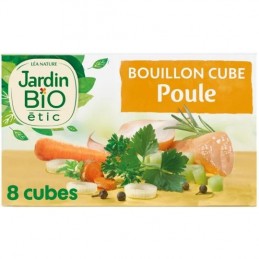 Bouillons de cubes poule Bio JARDIN BIO ETIC la boîte de 8 cubes de 10g