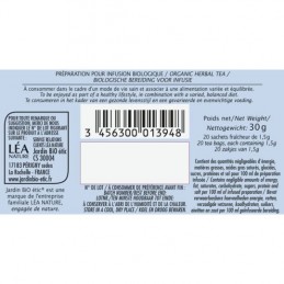 Infusion détente sommeil Bio JARDIN BIO ETIC la boîte de 20sachets