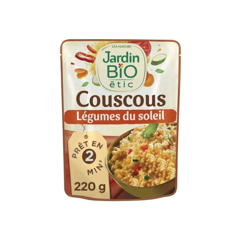 Plat cuisiné couscous aux légumes du soleil Bio JARDIN BIO ETIC le sachet de 220g