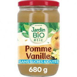 Compote pomme vanille bourbon sans sucres ajoutés Bio JARDIN BIO ETIC le bocal de 680g