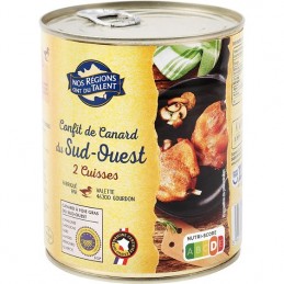 confit de canard du Sud-Ouest 2 cuisses - 425 g - NOS REGIONS ONT DU TALENT