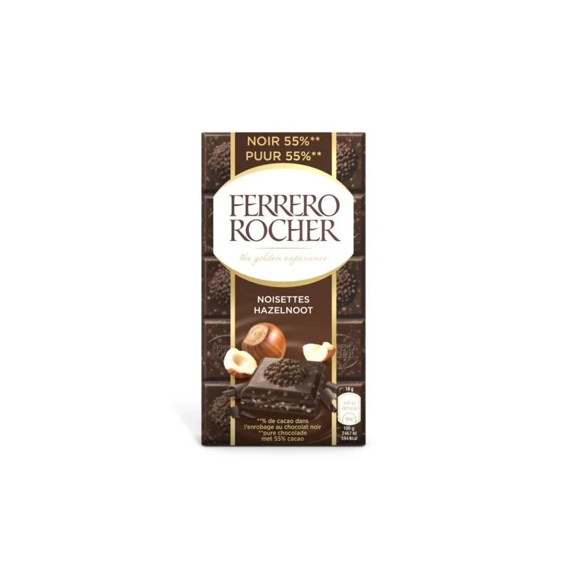 Tablette chocolat noir fourrée noisettes FERRERO ROCHER