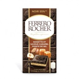 Tablette chocolat noir fourrée noisettes et caramel FERRERO ROCHER