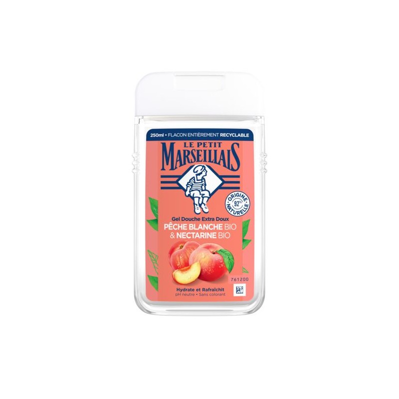 Gel Douche Extra Doux Hydrate Et Rafraîchit Pêche Blanche & Nectarine Bio LE PETIT MARSEILLAIS
le flacon de 250mL