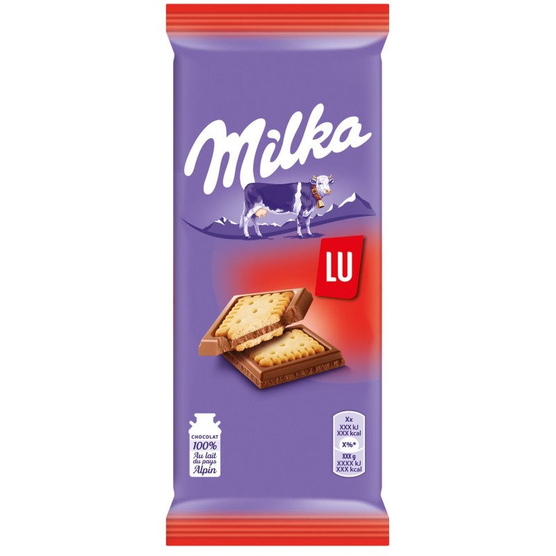 Chocolat au lait biscuit LU MILKA