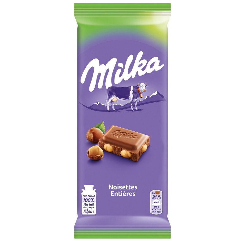 Chocolat au lait noisettes entières MILKA