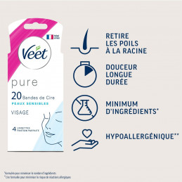 Tira de cera facial VEET