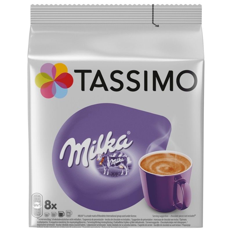  Tassimo Milka Cacao-Specialty Cup Sizes, paquete de 3,  chocolate, cápsula, 24 discos en T / porciones : Comida Gourmet y Alimentos