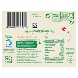 Compotes bébé dès 6 mois, cocktail de fruits BLEDINA