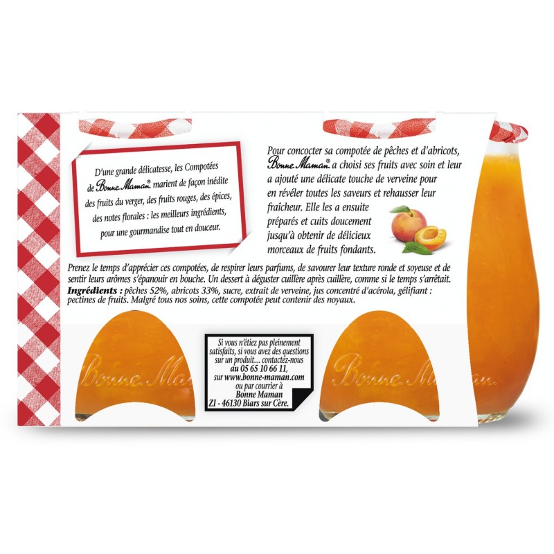 Compote pêche abricot BONNE MAMAN