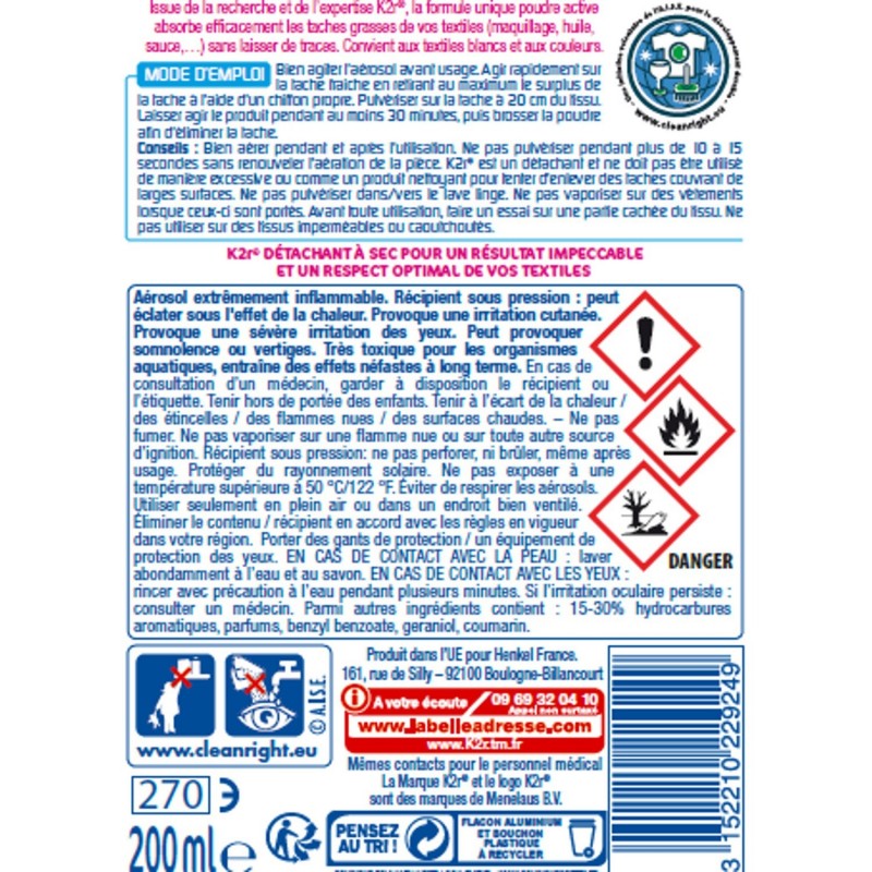 K2R Dry Stain Remover