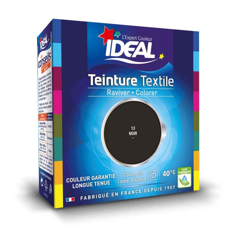 Teinture rénovateur 100% noir pour textiles décolorés - Ideal