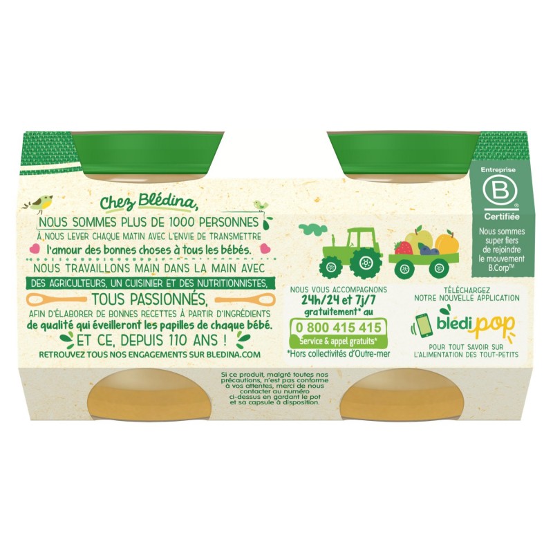 Compotes bébé dès 4 mois pomme poire BLEDINA