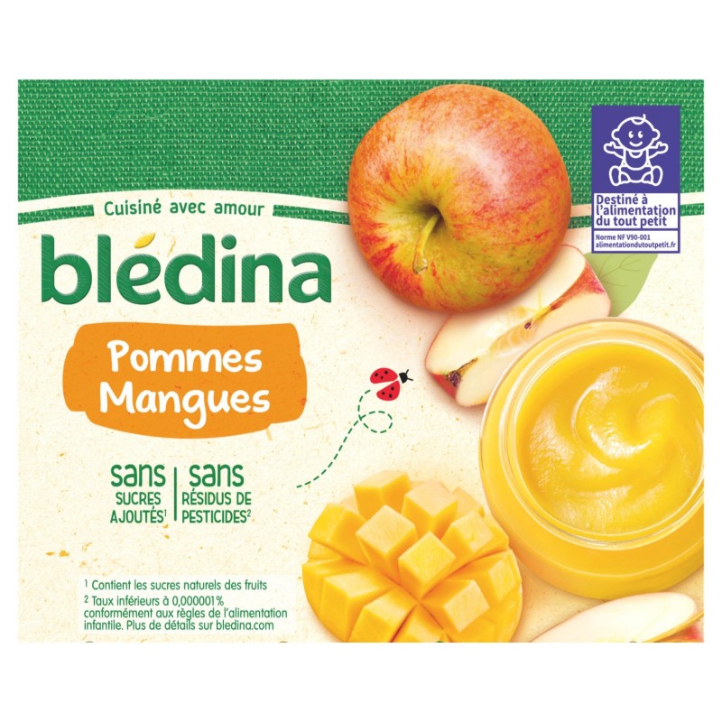 Baby compotes from 6 months, apple mango BLEDINA