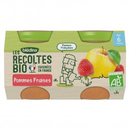 Compotes bébé bio pommes fraises dès 6 mois BLEDINA