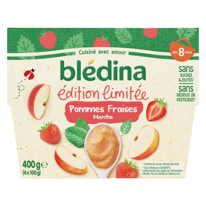 Compote bébé pomme mandarine dès 8 mois Blédina 4x100g sur