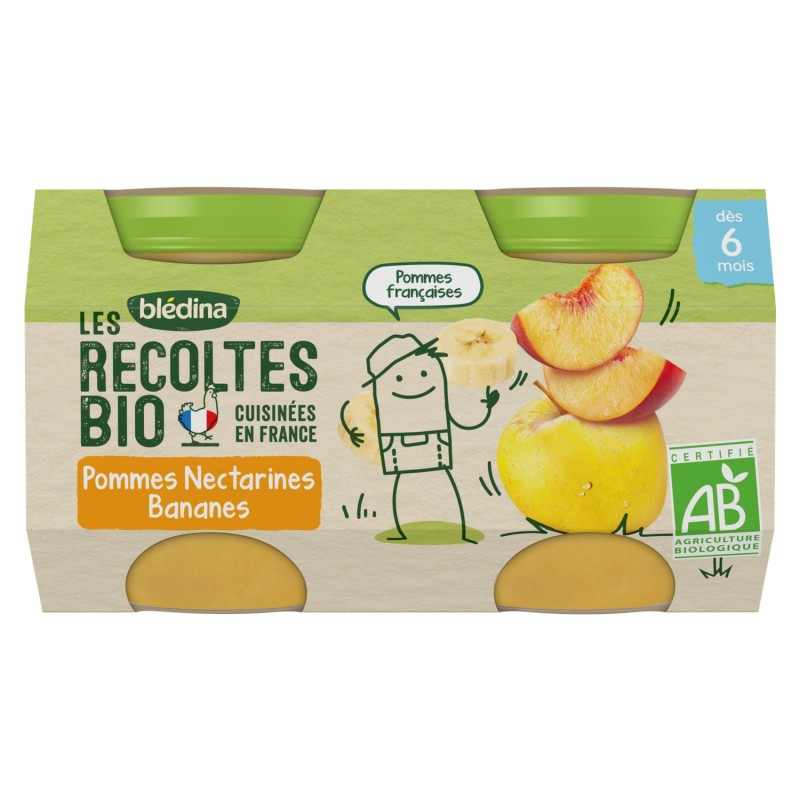 Compotes Bebe Bio Pommes Nectarines Des 6 Mois Bledina Compotes Bebe Bio Pommes Nectarines Des 6 Mois Bledina